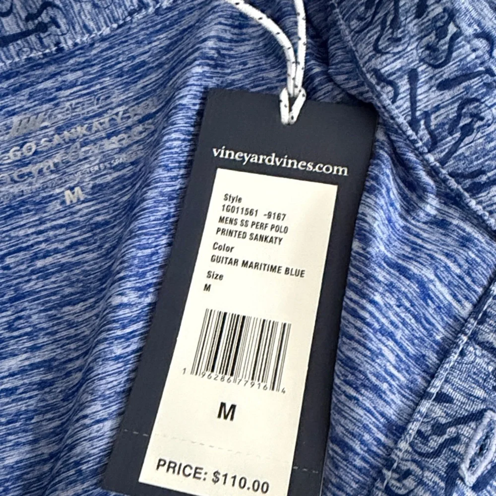 NWT vineyard vines on the go polo size M guitar maritime blue - Picture 2 of 4